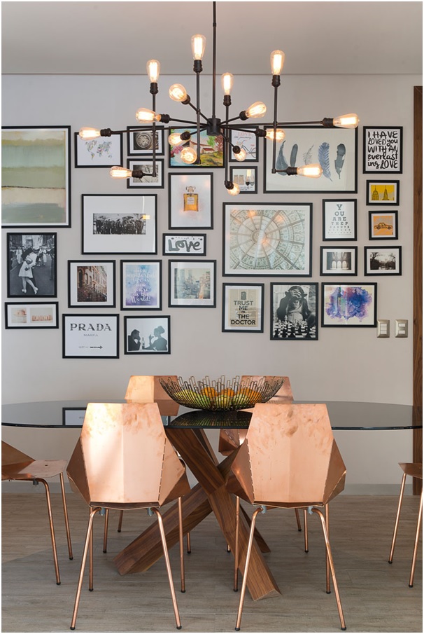 White Frames for simple restaurant interior design