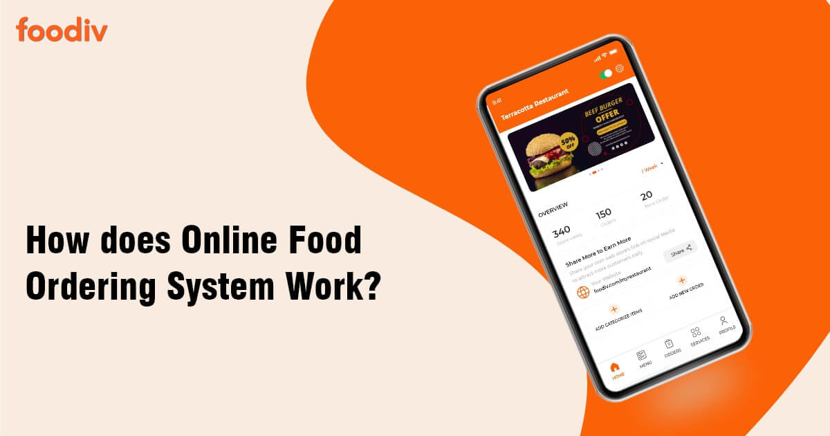 how does online food ordering system works