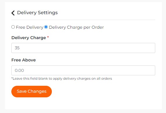 Delivery setting