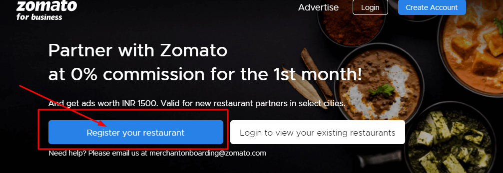 Register Your Restaurant Zomato