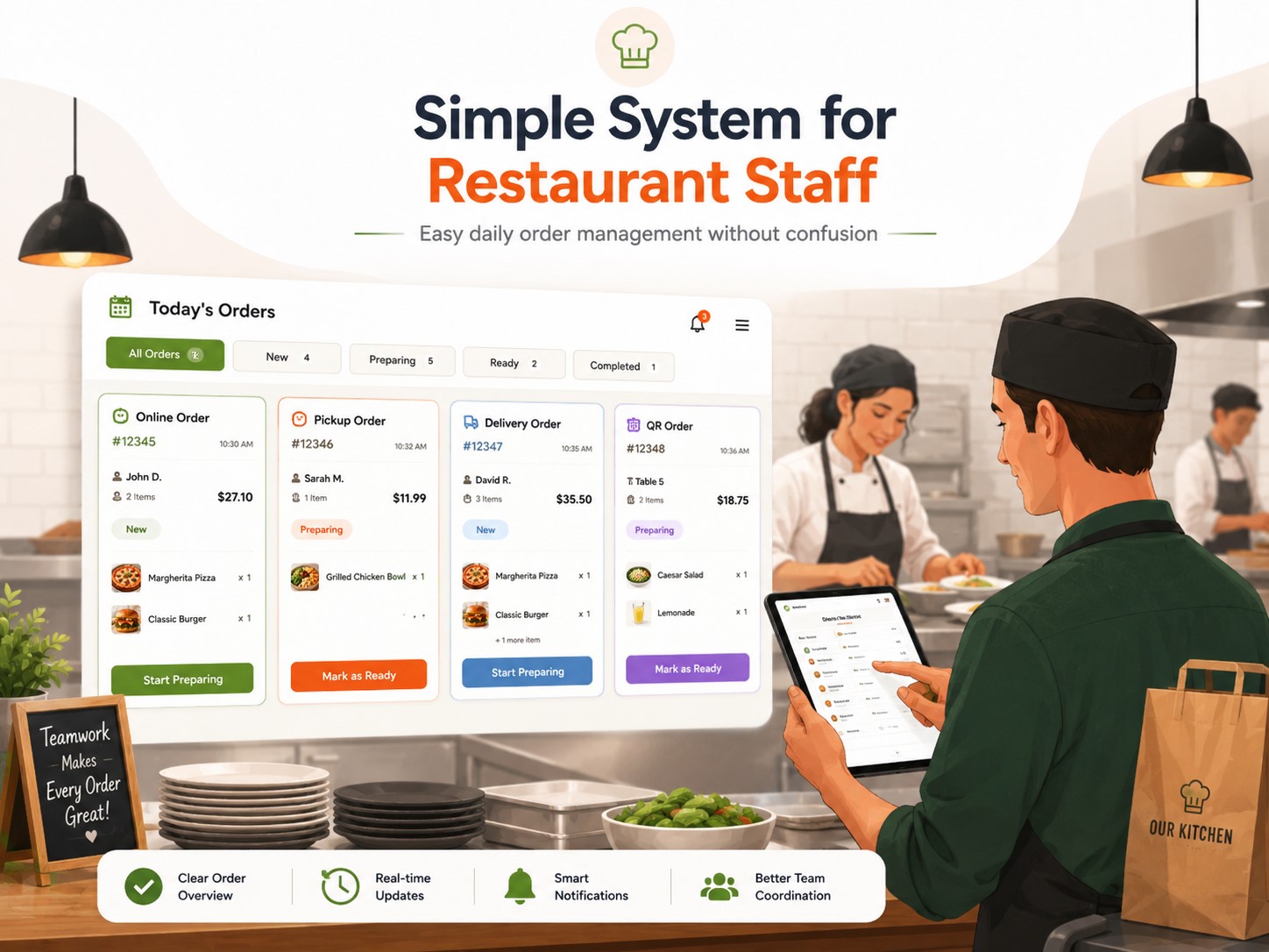 Simple System for Restaurant Staff